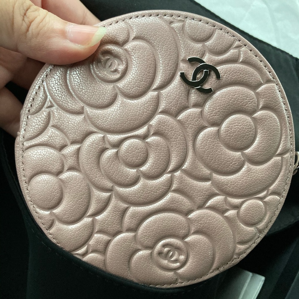 Chanel Camellia Round Crossbody Bag w/ Chain